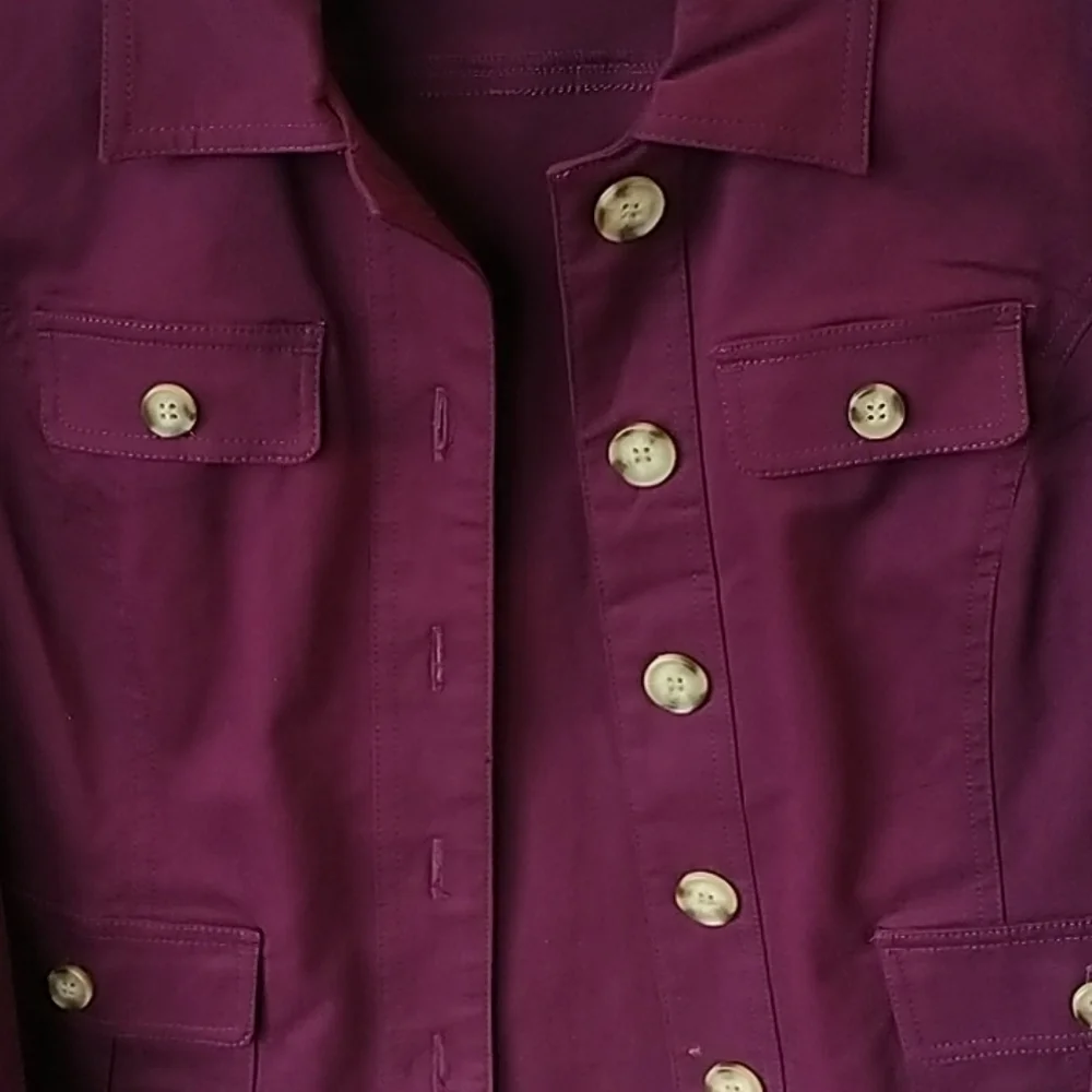 Appleseed's Wine Cotton/Spandex Classic Jacket PS - Picture 3 of 7